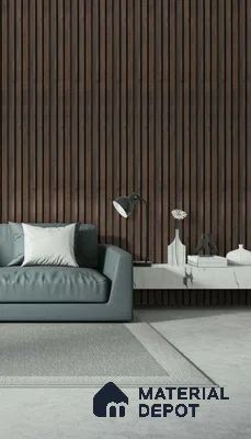 Wenge Wooden Louver SA 1009 8 ft x 4.9 inch Charcoal Panel -  mm | Suitable for Feature Wall, TV Unit & Living Room | Width is Subjected to 5% Variation