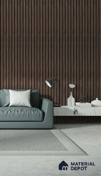 Wenge Wooden Louver SA 1009 8 ft x 4.9 inch Charcoal Panel - mm | Suitable for Feature Wall, TV Unit & Living Room | Width is Subjected to 5% Variation