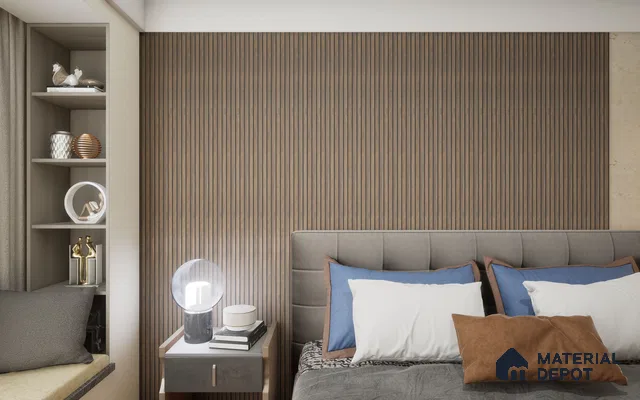 Wenge Wooden Louver SA 1009 8 ft x 4.9 inch Charcoal Panel -  mm | Suitable for Feature Wall, TV Unit & Living Room | Width is Subjected to 5% Variation