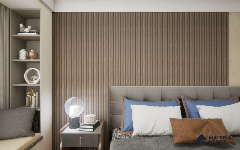 Wenge Wooden Louver SA 1009 8 ft x 4.9 inch Charcoal Panel -  mm | Suitable for Feature Wall, TV Unit & Living Room | Width is Subjected to 5% Variation