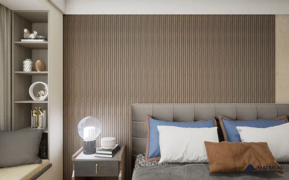Wenge Wooden Louver SA 1009 8 ft x 4.9 inch Charcoal Panel - mm | Suitable for Feature Wall, TV Unit & Living Room | Width is Subjected to 5% Variation