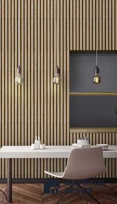 Beige Wooden Louver SA 1015 8 ft x 4.9 inch Charcoal Panel -  mm | Suitable for Feature Wall, TV Unit & Living Room | Width is Subjected to 5% Variation