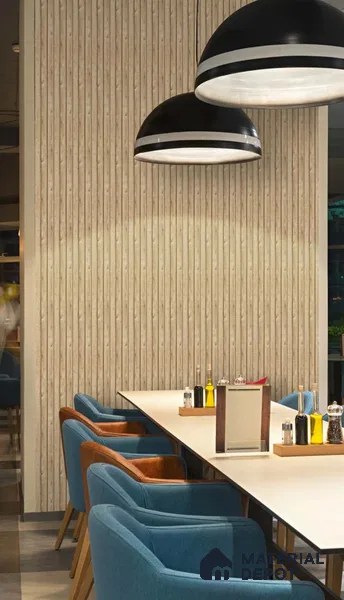 Beige Wooden Louver SA 1016 8 ft x 4.9 inch Charcoal Panel -  mm | Suitable for Feature Wall, TV Unit & Living Room | Width is Subjected to 5% Variation