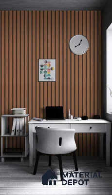 Brown Wooden Louver SA 1019 8 ft x 4.9 inch Charcoal Panel -  mm | Suitable for Feature Wall, TV Unit & Living Room | Width is Subjected to 5% Variation