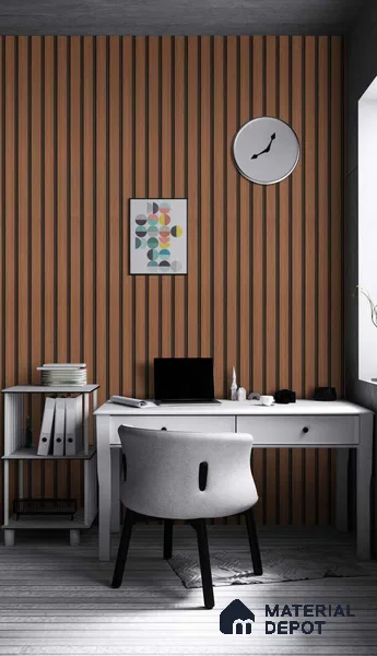 Brown Wooden Louver SA 1019 8 ft x 4.9 inch Charcoal Panel - mm | Suitable for Feature Wall, TV Unit & Living Room | Width is Subjected to 5% Variation