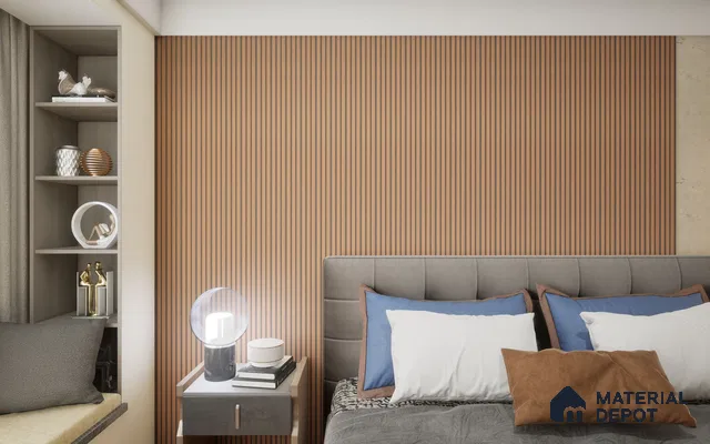 Brown Wooden Louver SA 1019 8 ft x 4.9 inch Charcoal Panel -  mm | Suitable for Feature Wall, TV Unit & Living Room | Width is Subjected to 5% Variation