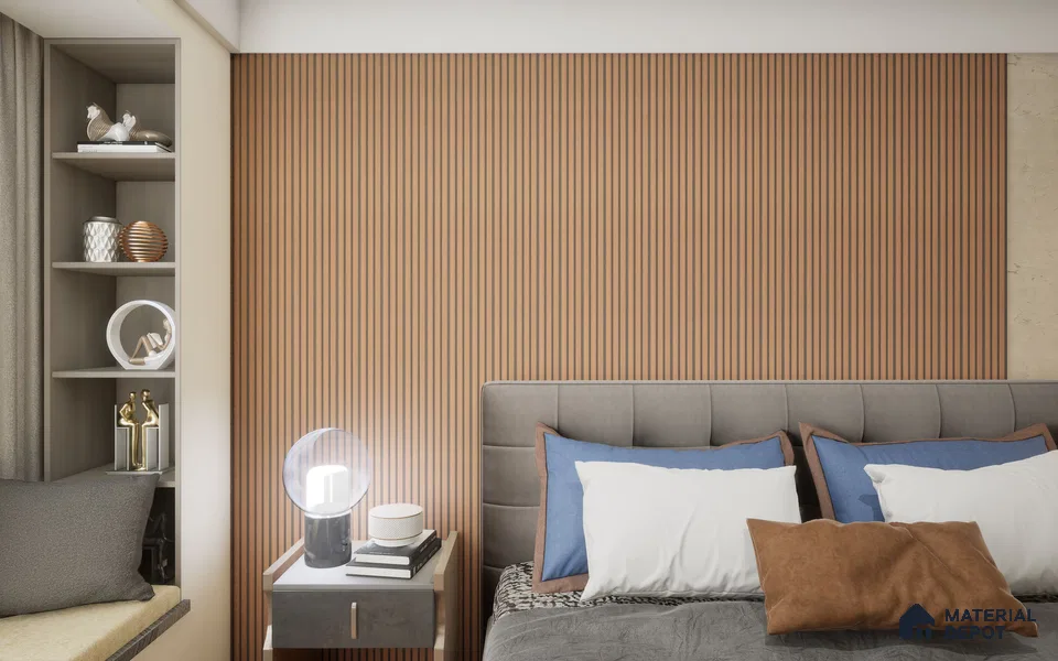 Brown Wooden Louver SA 1019 8 ft x 4.9 inch Charcoal Panel - mm | Suitable for Feature Wall, TV Unit & Living Room | Width is Subjected to 5% Variation