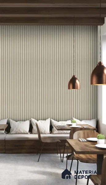 Ivory Wooden Louver SA 1023 8 ft x 4.9 inch Charcoal Panel - mm | Suitable for Feature Wall, TV Unit & Living Room | Width is Subjected to 5% Variation