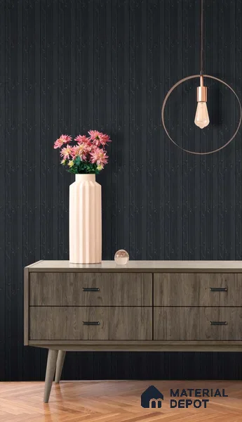 Black Plain Colour Louver SA 2003 8 ft x 4.9 inch Charcoal Panel - mm | Suitable for Feature Wall, TV Unit & Living Room | Width is Subjected to 5% Variation