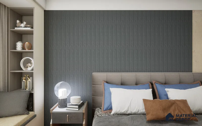 Black Plain Colour Louver SA 2003 8 ft x 4.9 inch Charcoal Panel - mm | Suitable for Feature Wall, TV Unit & Living Room | Width is Subjected to 5% Variation