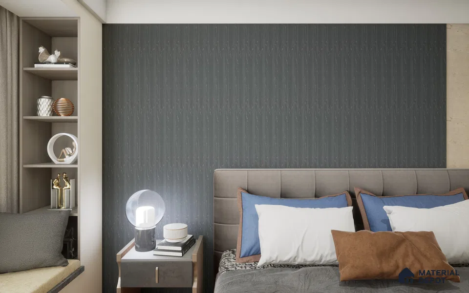 Black Plain Colour Louver SA 2003 8 ft x 4.9 inch Charcoal Panel - mm | Suitable for Feature Wall, TV Unit & Living Room | Width is Subjected to 5% Variation
