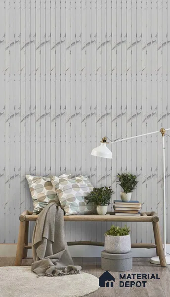 White Marble Louver SA 2006 8 ft x 4.9 inch Charcoal Panel -  mm | Suitable for Feature Wall, TV Unit & Living Room | Width is Subjected to 5% Variation