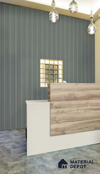 Grey Plain Colour Louver SA 4006 8 ft x 4.9 inch Charcoal Panel -  mm | Suitable for Feature Wall, TV Unit & Living Room | Width is Subjected to 5% Variation