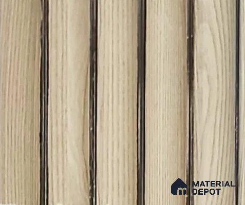 Beige Wooden Louver PN 06354 8 ft x 4 inch Charcoal Panel - 10 mm | Suitable for Feature Wall, TV Unit & Living Room | Width is Subjected to 5% Variation