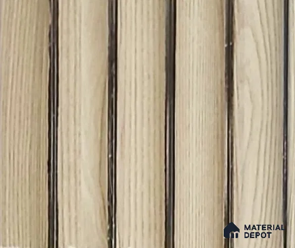 Beige Wooden Louver PN 06354 8 ft x 4 inch Charcoal Panel - 10 mm | Suitable for Feature Wall, TV Unit & Living Room | Width is Subjected to 5% Variation