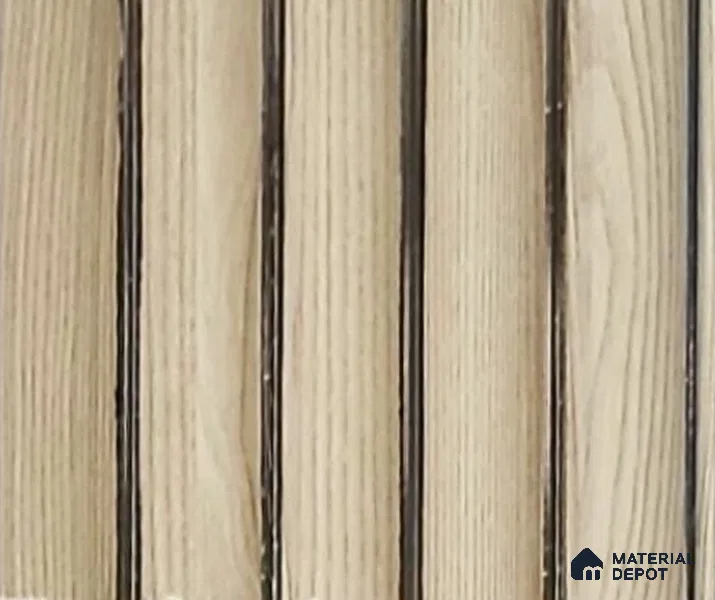Beige Wooden Louver PN 06354 8 ft x 4 inch Charcoal Panel - 10 mm | Suitable for Feature Wall, TV Unit & Living Room | Width is Subjected to 5% Variation