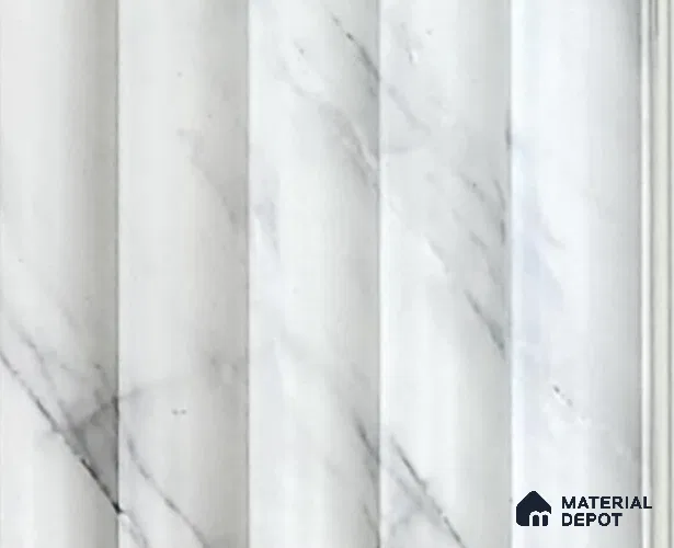 White Marble Louver PN 06358 8 ft x 4 inch Charcoal Panel - 10 mm | Suitable for Feature Wall, TV Unit & Living Room | Width is Subjected to 5% Variation