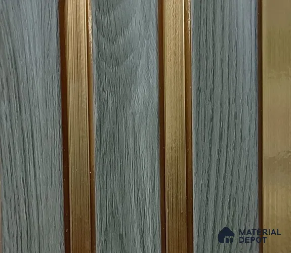 Grey Wooden Louver PN 02049 8 ft x 4 inch Charcoal Panel - 10 mm | Suitable for Feature Wall, TV Unit & Living Room | Width is Subjected to 5% Variation
