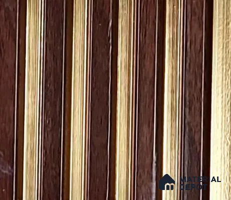 Brown Wooden Louver PN 06349 8 ft x 4 inch Charcoal Panel - 10 mm | Suitable for Feature Wall, TV Unit & Living Room | Width is Subjected to 5% Variation