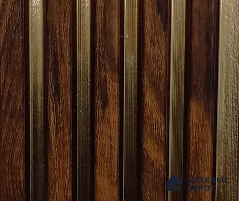 Brown Wooden Louver PN 02048 8 ft x 4 inch Charcoal Panel - 10 mm | Suitable for Feature Wall, TV Unit & Living Room | Width is Subjected to 5% Variation
