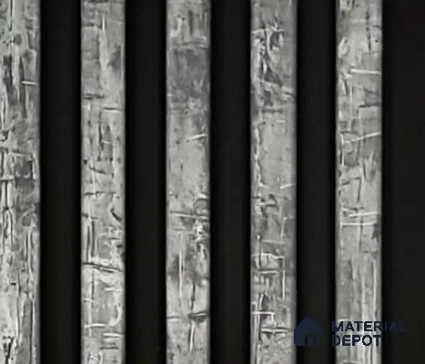 Grey Patterned Louver PN 06346 8 ft x 4 inch Charcoal Panel - 10 mm | Suitable for Feature Wall, TV Unit & Living Room | Width is Subjected to 5% Variation