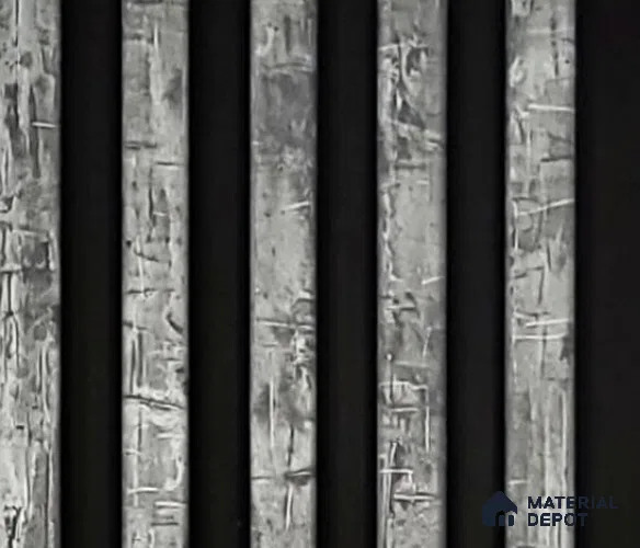 Grey Patterned Louver PN 06346 8 ft x 4 inch Charcoal Panel - 10 mm | Suitable for Feature Wall, TV Unit & Living Room | Width is Subjected to 5% Variation