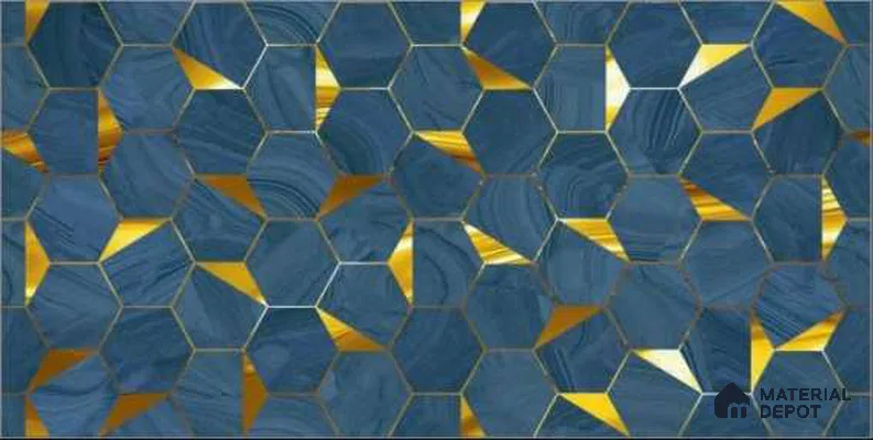 Glass Highlighter Wall Tile TL 13011 Silver Mirage 2 ft x 1 ft Glossy Finish Ceramic Tile - 9 mm | Suitable for Kitchen Wall, Bathroom Wall & Accent/Feature Wall