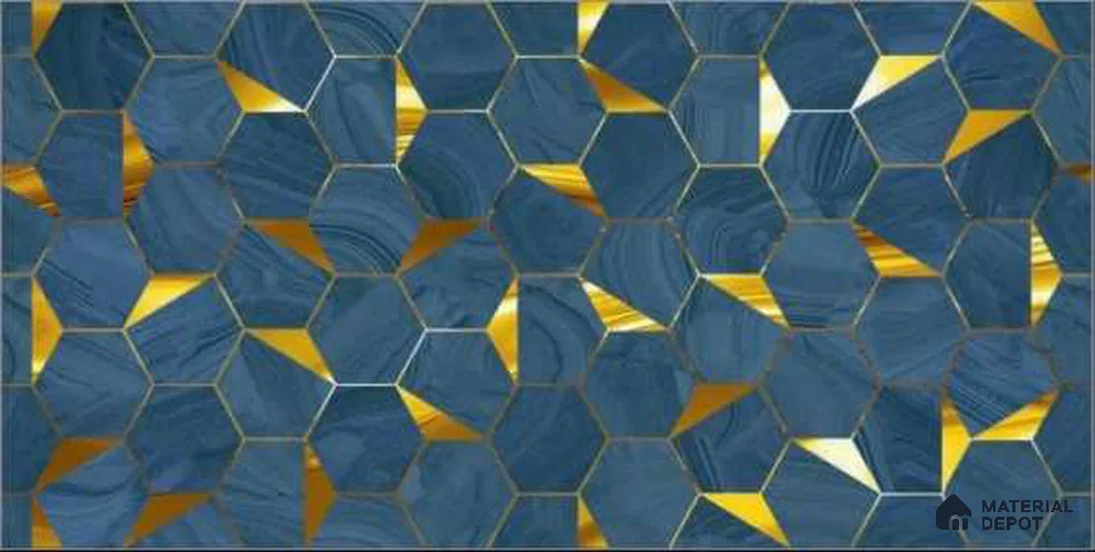 Glass Highlighter Wall Tile TL 13011 Silver Mirage 2 ft x 1 ft Glossy Finish Ceramic Tile - 9 mm | Suitable for Kitchen Wall, Bathroom Wall & Accent/Feature Wall