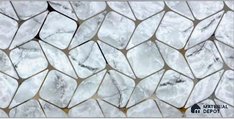 Glass Highlighter Wall Tile TL 13017 Imperial Frost 2 ft x 1 ft Glossy Finish Vitrified Tile - 9 mm | Suitable for Kitchen Wall, Bathroom Wall & Accent/Feature Wall