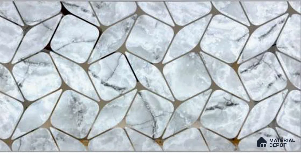 Glass Highlighter Wall Tile TL 13017 Imperial Frost 2 ft x 1 ft Glossy Finish Vitrified Tile - 9 mm | Suitable for Kitchen Wall, Bathroom Wall & Accent/Feature Wall