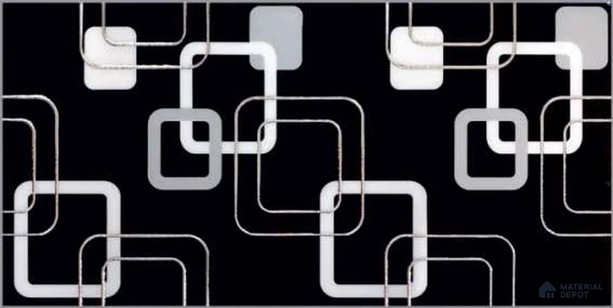 Glass Highlighter Wall Tile TL 13021 Golden Horizon Luxe 2 ft x 1 ft Glossy Finish Vitrified Tile - 9 mm | Suitable for Kitchen Wall, Bathroom Wall & Accent/Feature Wall