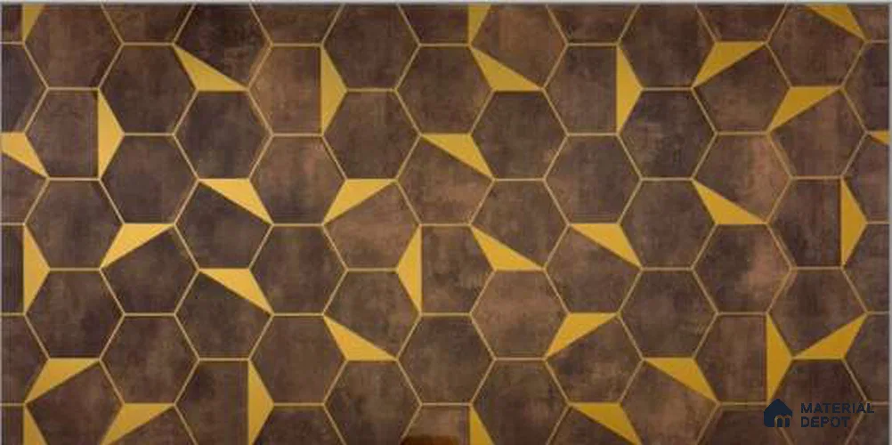 Glass Highlighter Wall Tile TL 13016 Regal Alloy 2 ft x 1 ft Glossy Finish Vitrified Tile - 9 mm | Suitable for Kitchen Wall, Bathroom Wall & Accent/Feature Wall