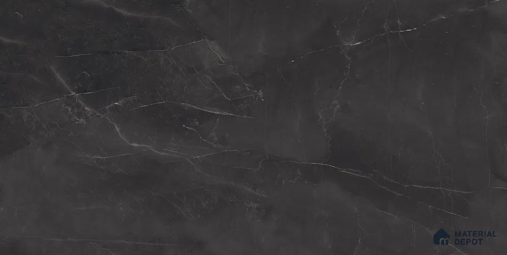 Black Marble Wall & Floor Tile TL 07055 4 ft x 2 ft Vitrified Glossy Finish - 9 mm | 5 Random Design | Suitable for Living Room, Bedroom, Bathroom