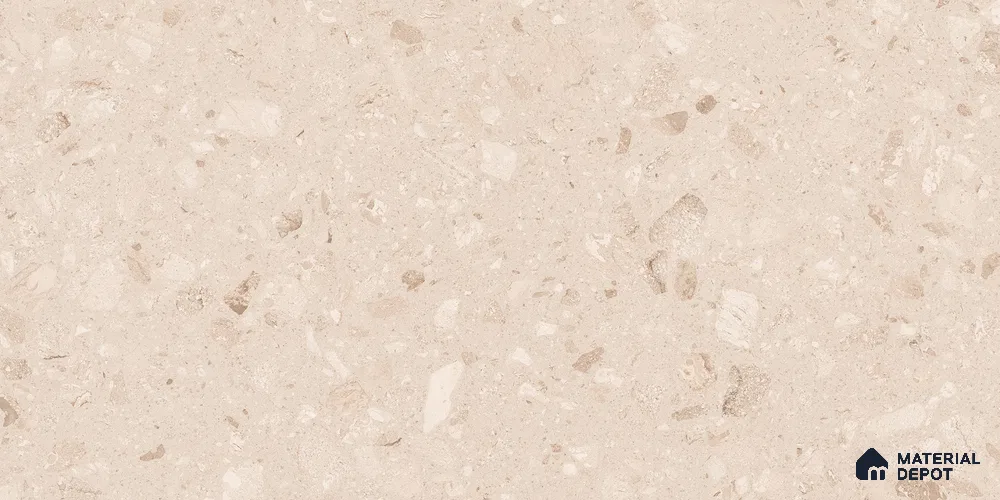 Beige Terrazzo Wall & Floor Tile TL 07034 2 ft x 4 ft Vitrified Glossy Finish - 9 mm | 8 Random Design | Suitable for Living Room, Bedroom, Bathroom