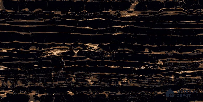 Black Marble Wall & Floor Tile TL 07038 2 ft x 4 ft Vitrified High Gloss Finish - 9 mm | 4 Random Design | Suitable for Living Room, Bedroom, Bathroom