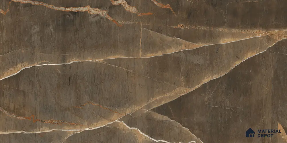 Marble Floor & Wall Tile TL 12287 Venus Brown 4 ft x 2 ft High Glossy Finish Vitrified Tile - 9 mm | 5 Random Designs