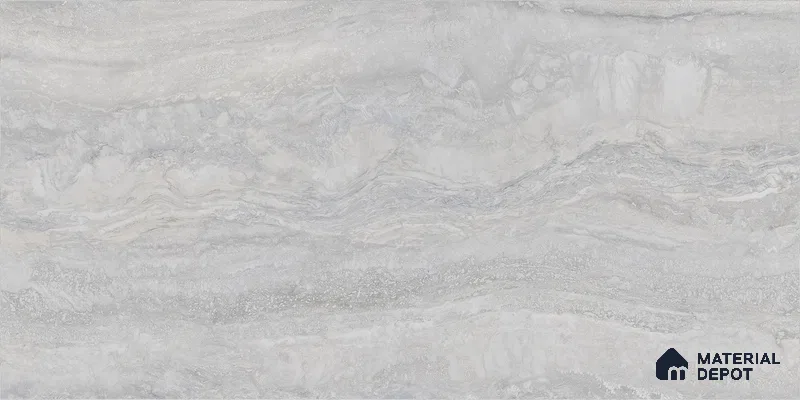 Travertine Floor & Wall Tile TL 12250 C Nicholas Travertine Grey 4 ft x 2 ft DG Matte Carving Finish Vitrified Tile - 9 mm | 6 Random Designs