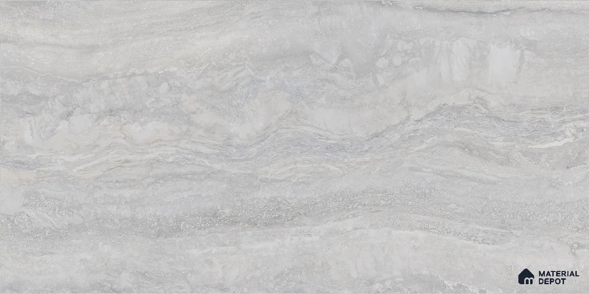 Travertine Floor & Wall Tile TL 12250 C Nicholas Travertine Grey 4 ft x 2 ft DG Matte Carving Finish Vitrified Tile - 9 mm | 6 Random Designs
