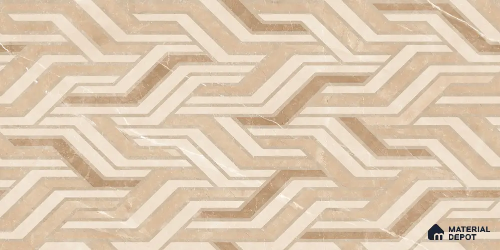 Patterned Wall Tile TL 12217 Eos Crema Decore 4 ft x 2 ft Policer Finish Vitrified Tile - 9 mm