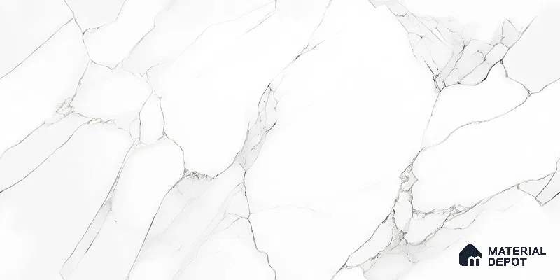 Marble Floor & Wall Tile TL 12293 Verniz White 4 ft x 2 ft Endless Pearl Carving Finish Vitrified Tile - 9 mm | 3 Random Designs