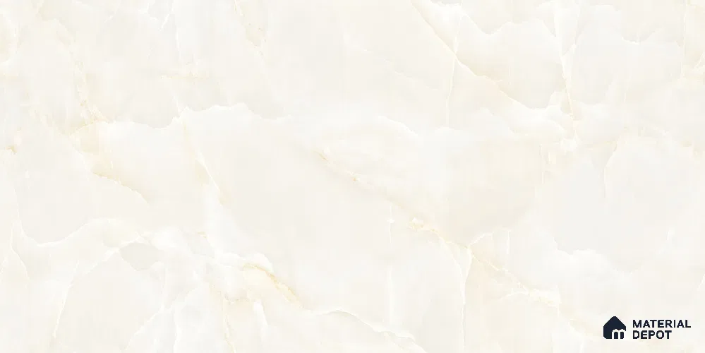 Marble Floor & Wall Tile TL 12220 Jude Onyx Ivory 4 ft x 2 ft Endless Policer Flow Finish Vitrified Tile - 9 mm | 4 Random Designs