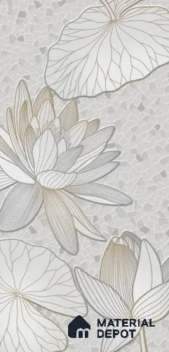 Floral Wall Tile TL 12275 B Dalmia Grey Decore 4 ft x 2 ft Sugar + (Glossy Granula/Glue) Finish Vitrified Tile - 9 mm | 2 Random Designs