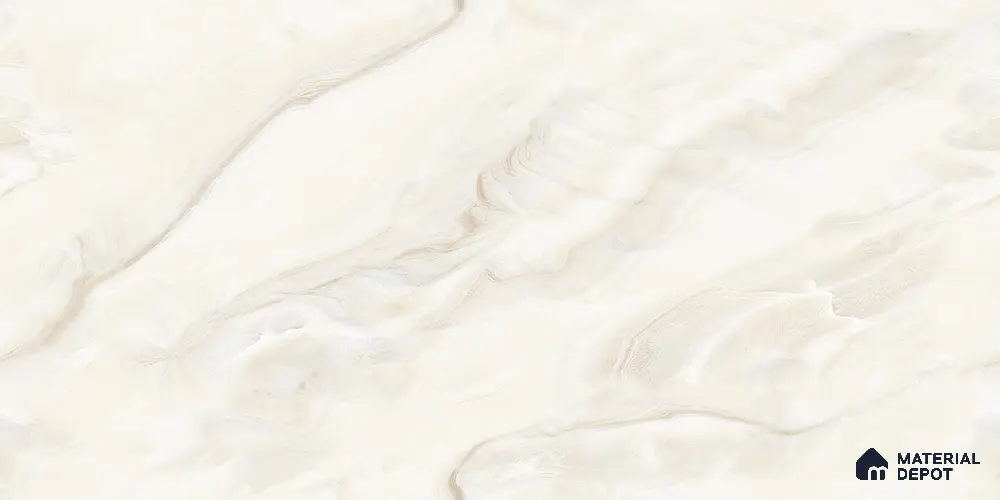 Marble Floor & Wall Tile TL 12292 Vena Crema 4 ft x 2 ft Glossy Finish Vitrified Tile - 9 mm | 4 Random Designs
