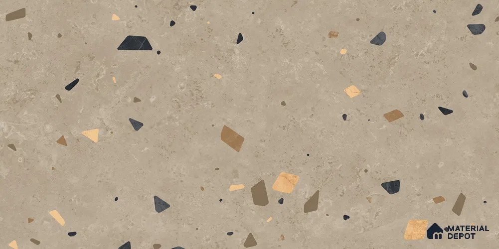 Terrazzo Floor & Wall Tile TL 12262 B Marqus Fortune 4 ft x 2 ft Carving Matte Finish Vitrified Tile - 9 mm | 4 Random Designs