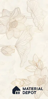 Floral Wall Tile TL 12295 Parker Decore 4 ft x 2 ft Pearl Carving Finish Vitrified Tile - 9 mm | 4 Random Designs | Suitable for Bathroom, Accent/Feature Wall, Dining Area