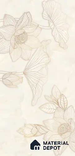 Floral Wall Tile TL 12295 Parker Decore 4 ft x 2 ft Pearl Carving Finish Vitrified Tile - 9 mm | 4 Random Designs
