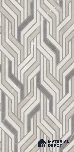 Patterned Wall Tile TL 12217 B Eos Grey Decore 4 ft x 2 ft Policer Finish Vitrified Tile - 9 mm