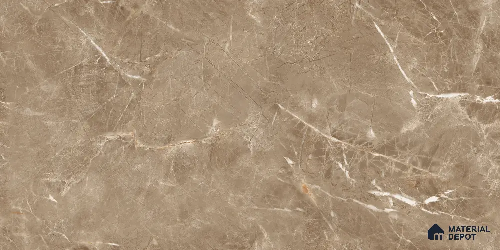 Marble Floor & Wall Tile TL 12290 Diva Brown 4 ft x 2 ft Glossy Finish Vitrified Tile - 9 mm | 4 Random Designs