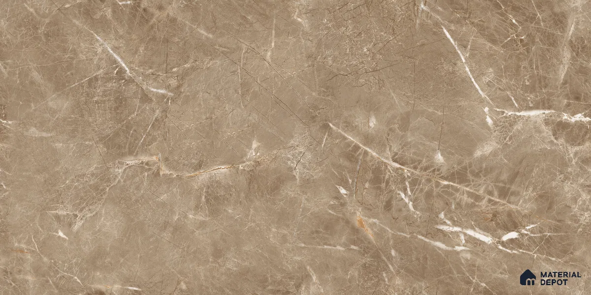 Marble Floor & Wall Tile TL 12290 Diva Brown 4 ft x 2 ft Glossy Finish Vitrified Tile - 9 mm | 4 Random Designs