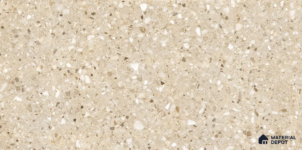 Terrazzo Floor Tile TL 12251 Arizon Beige 4 ft x 2 ft Matte Finish Vitrified Tile - 9 mm | 5 Random Designs